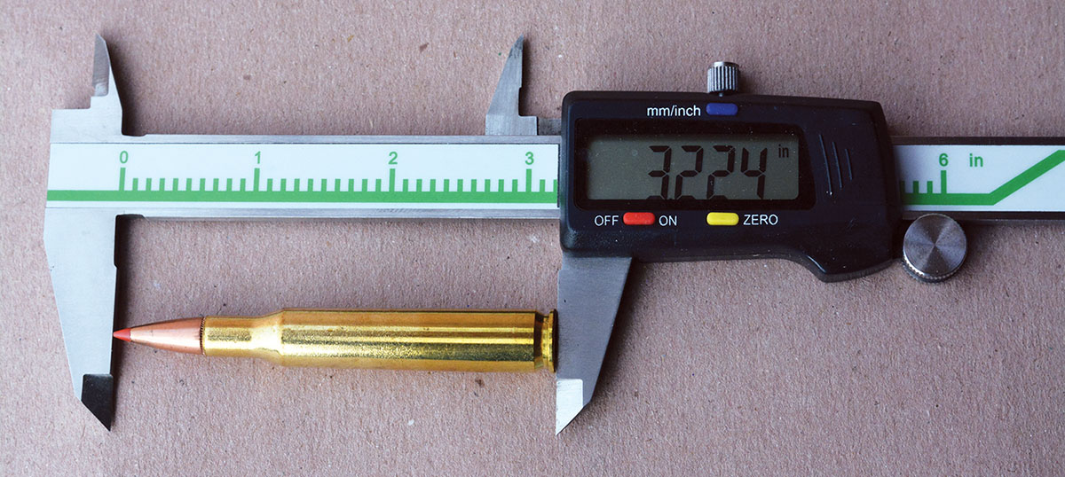 The maximum overall cartridge length for the 270 Winchester is 3.340 inches. However, many bullets will necessarily need to be seated to shorter lengths.